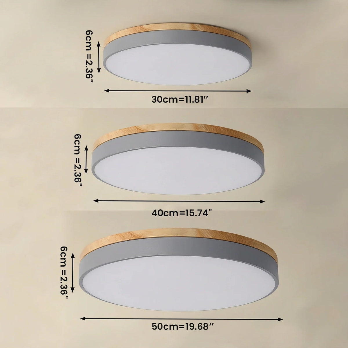 Lámpara de techo de madera minimalista Lumbra de montaje al ras