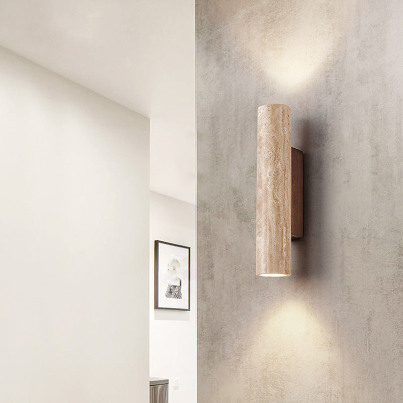 Aplique de pared Torvela Japandi de travertino