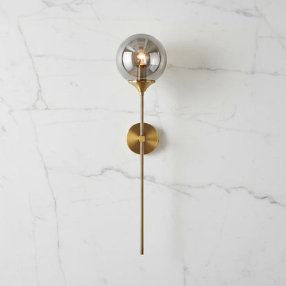 Lámpara de pared Velmira con globo de vidrio de estilo mid-century