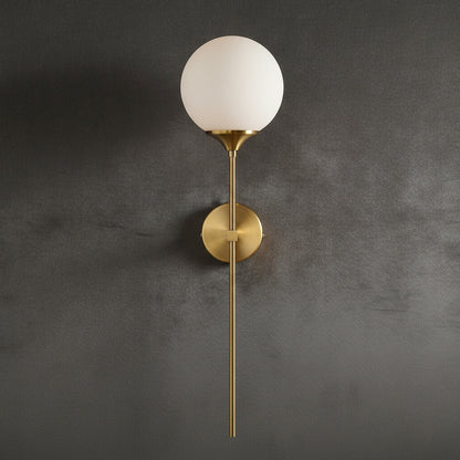 Lámpara de pared Velmira con globo de vidrio de estilo mid-century