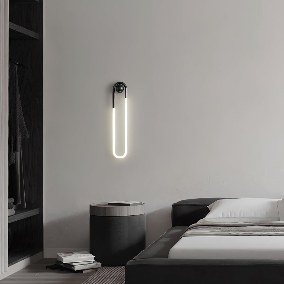 Lámpara de pared ovalada con tubo acrílico