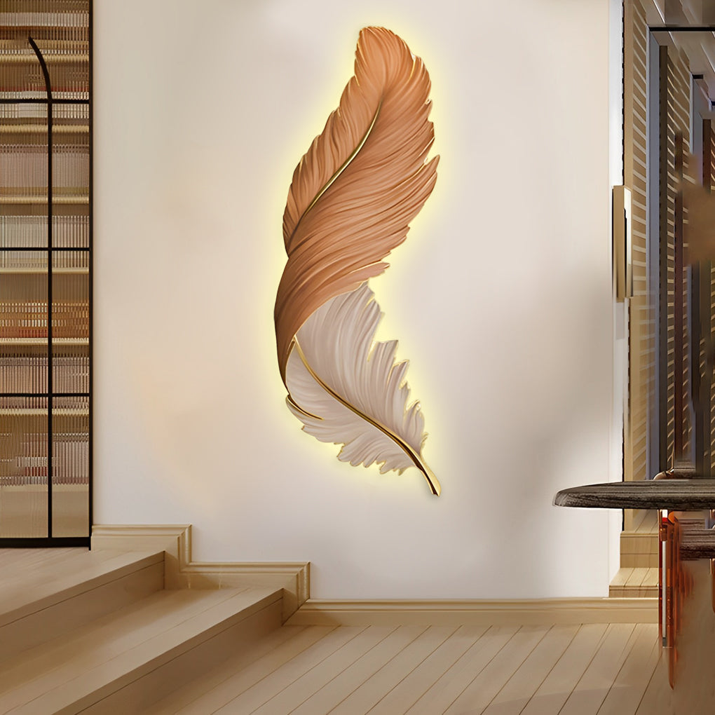 Lámpara de pared LED con diseño de pluma esculpida