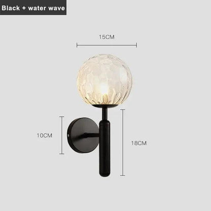 Aplique de pared moderno Ophira con esfera de vidrio