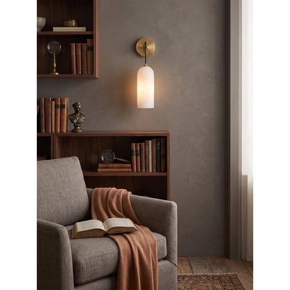 Aplique de pared escultórico de alabastro
