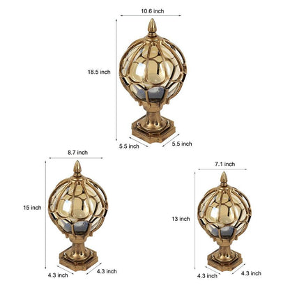 Farol clásico de vidrio con rejilla para poste