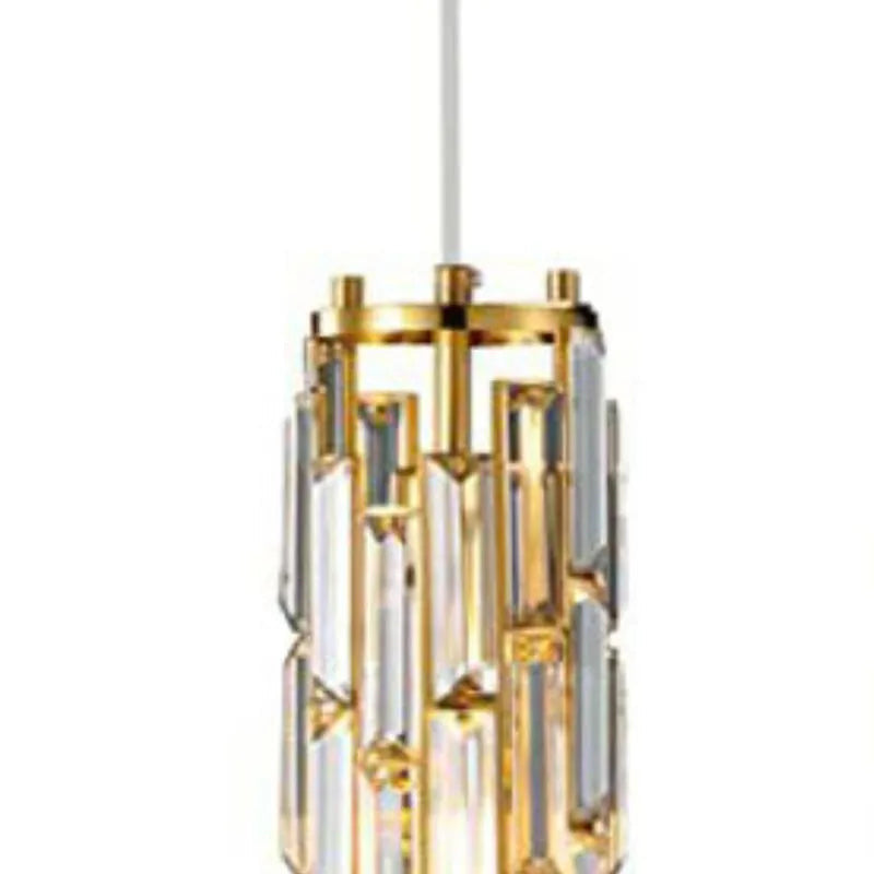 Lámpara colgante de columna de cristal facetado