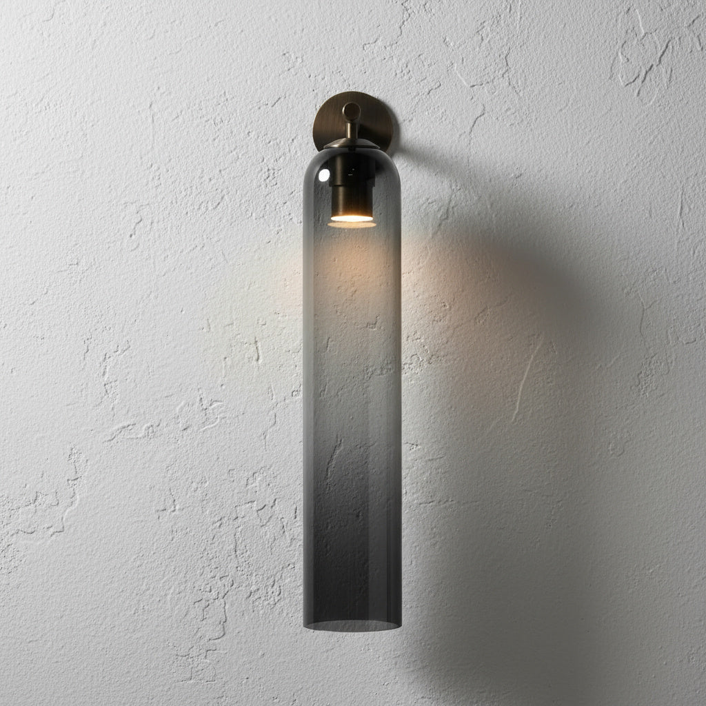 Aplique de pared cilíndrico de vidrio minimalista Lumessa