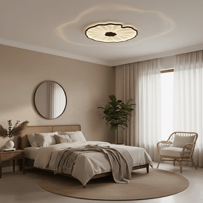 Lámpara de techo Waterlily con acabado de veta de madera