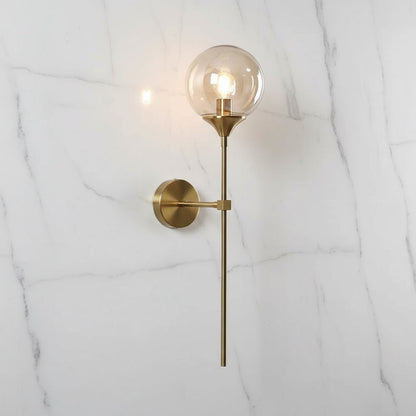 Lámpara de pared Velmira con globo de vidrio de estilo mid-century