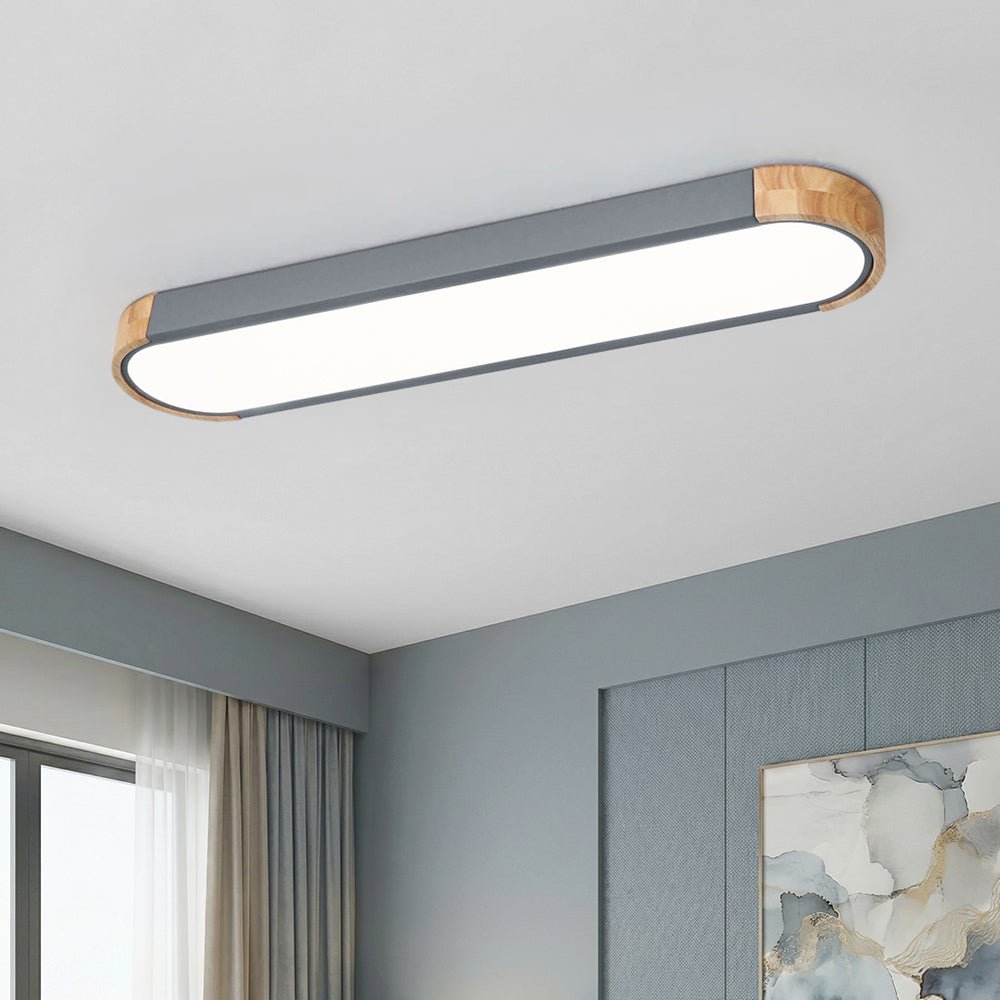 Lámpara de techo LED ovalada de madera minimalista Ovalyn