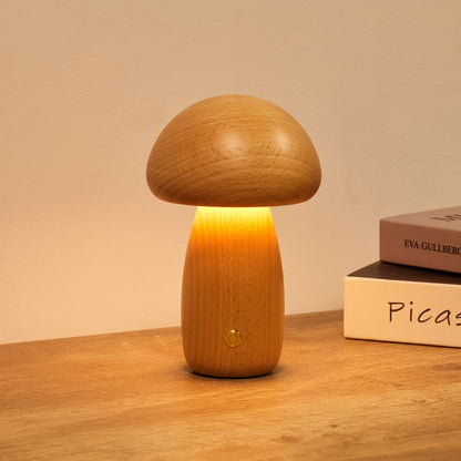 Lámpara de mesa de madera escandinava Fungara