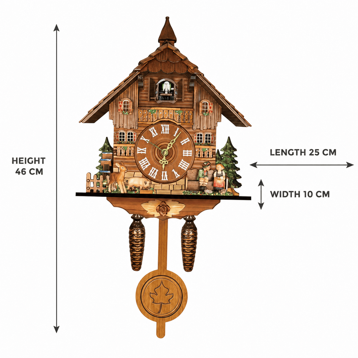 Reloj de cuco de péndulo Brenvika Alpine de MDF