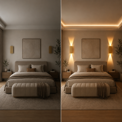 Lámpara de pared LED metálica rectangular