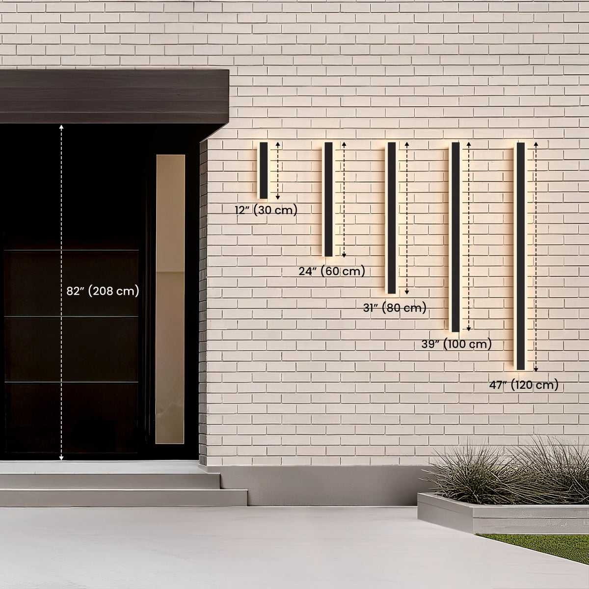 Aplique de pared exterior lineal de aluminio Zephlyn