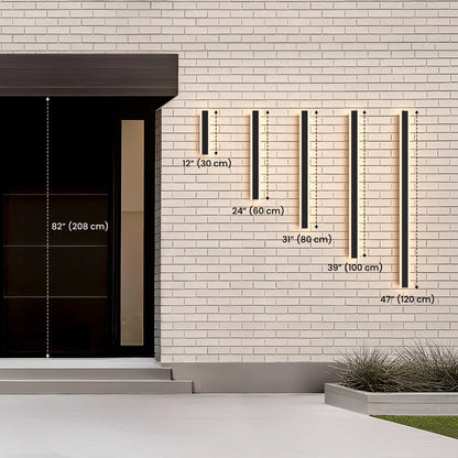 Aplique de pared exterior lineal de aluminio Zephlyn