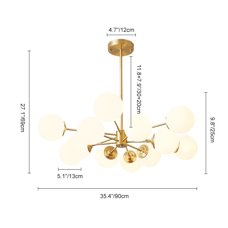 Lámpara de araña esférica Spunik Opal