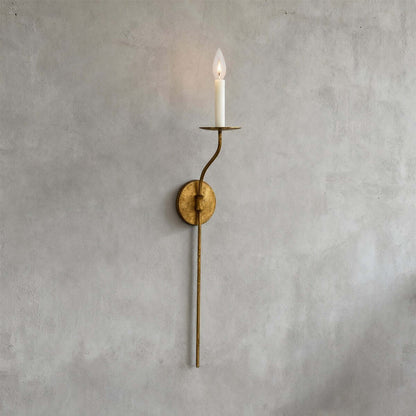 Aplique de pared de latón con forma de candelabro