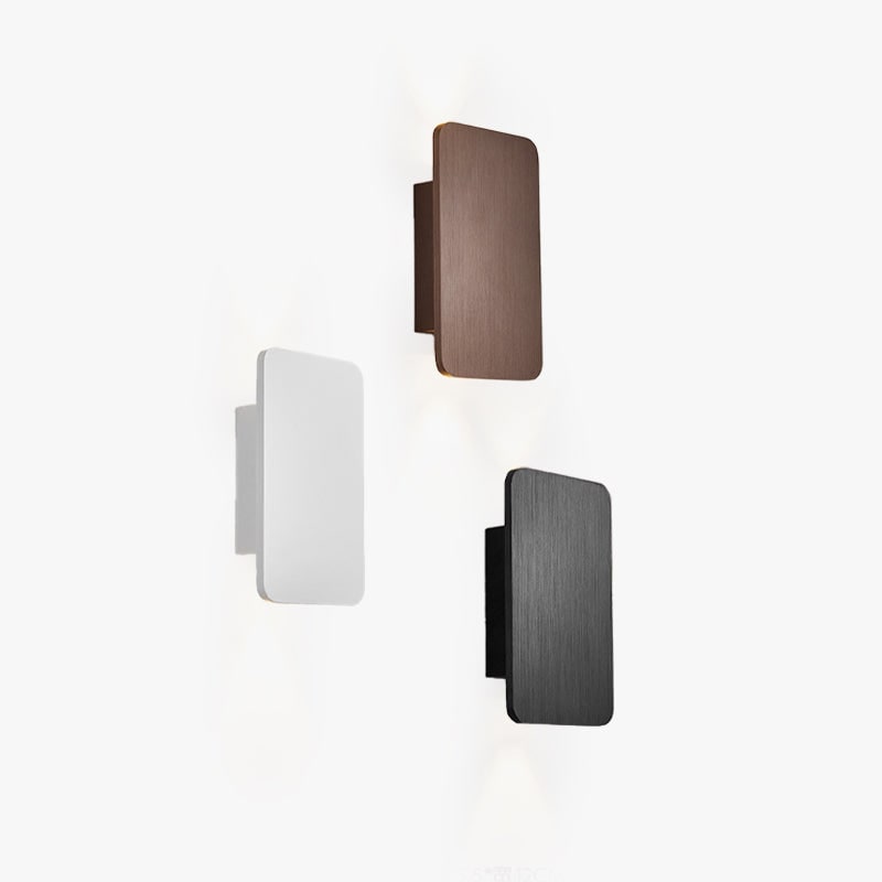 Lámpara de pared rectangular de metal minimalista Nyxora