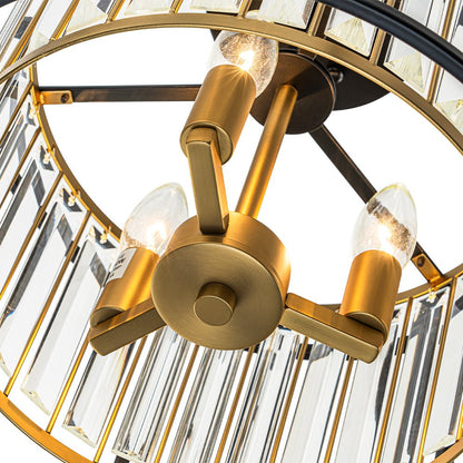 Lámpara de techo de cristal con estructura abierta