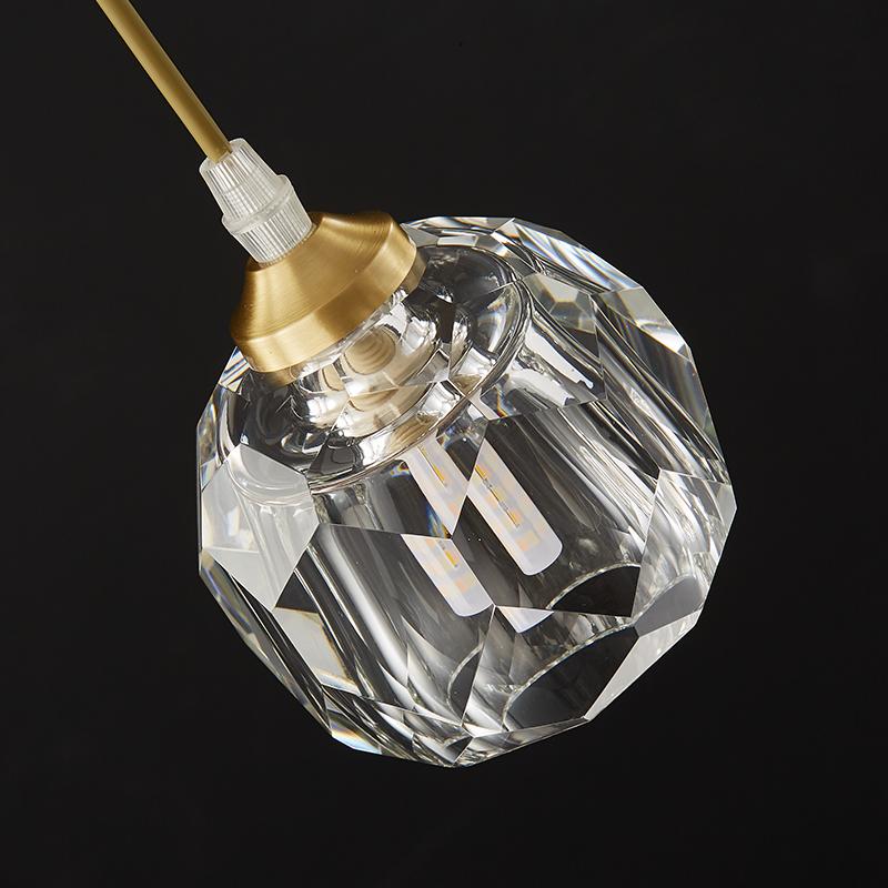 Lámpara colgante de esfera de cristal en cascada