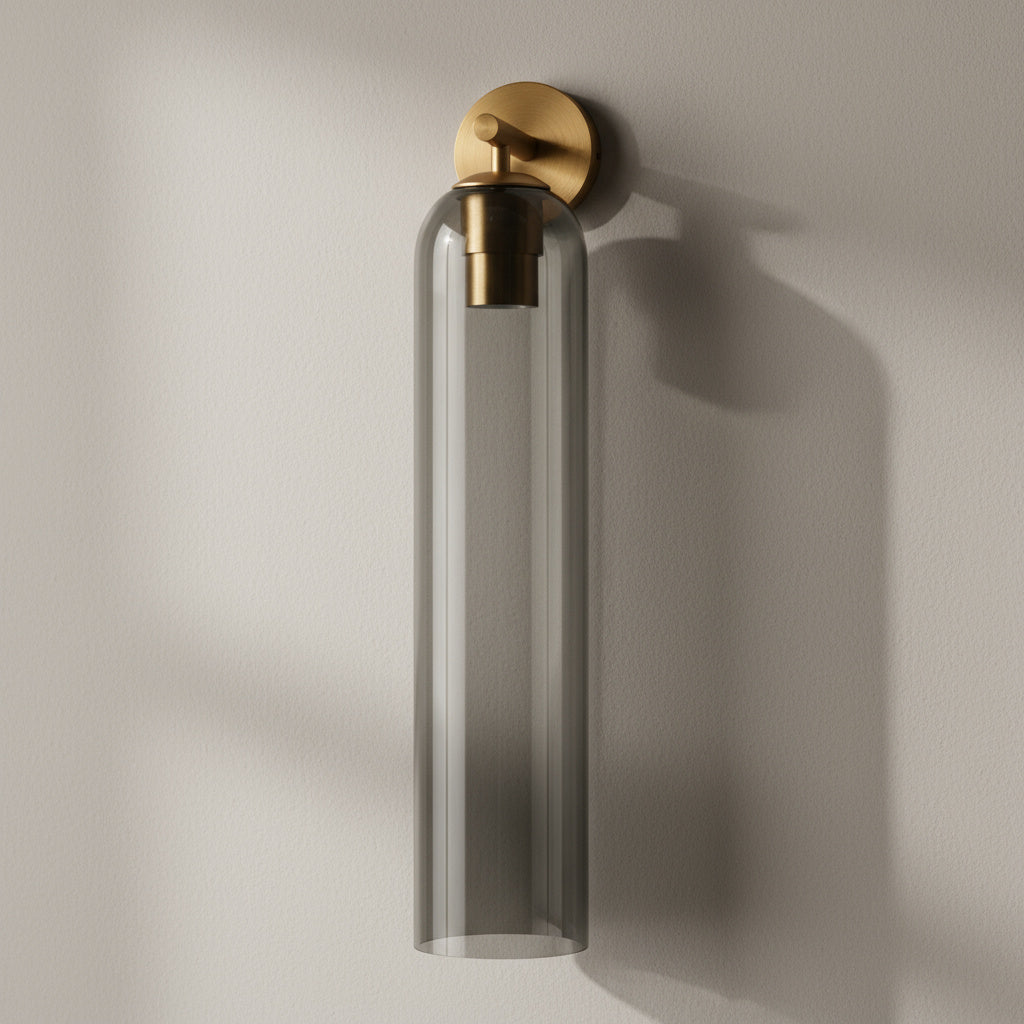 Aplique de pared cilíndrico de vidrio minimalista Lumessa