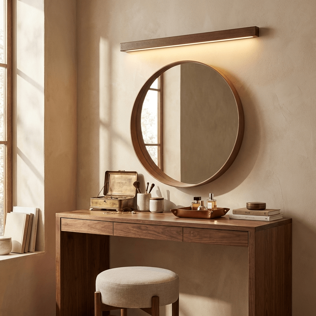 Aplique lineal de madera delgado