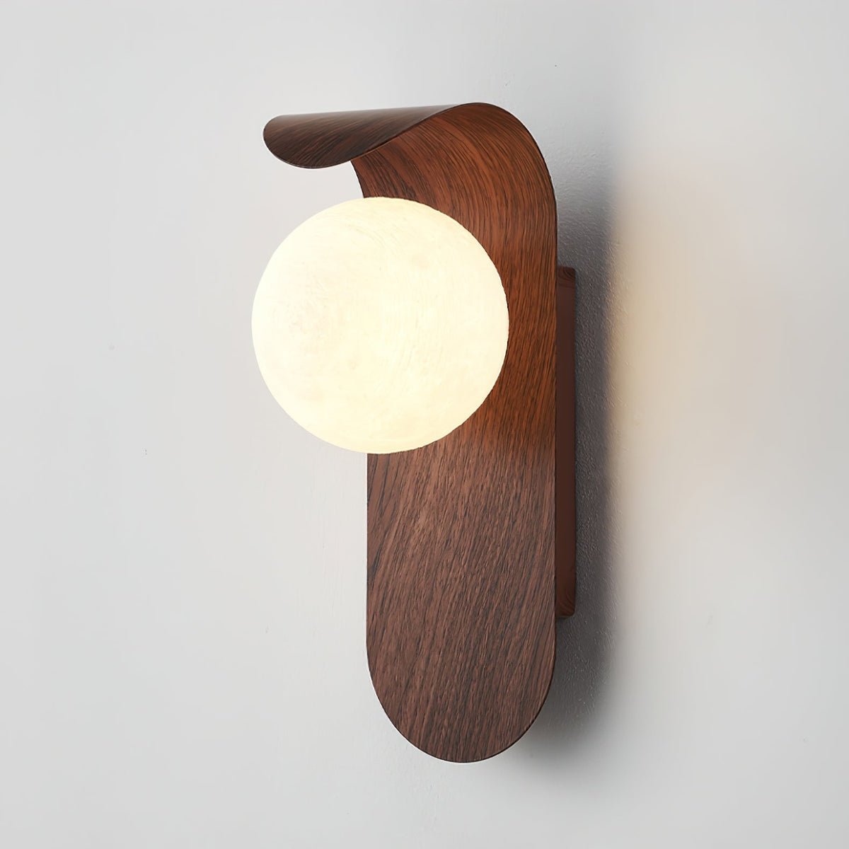 Lámpara de pared de madera con globo minimalista Velmara