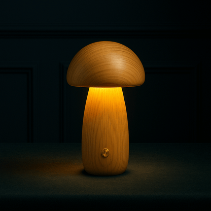 Lámpara de mesa de madera escandinava Fungara