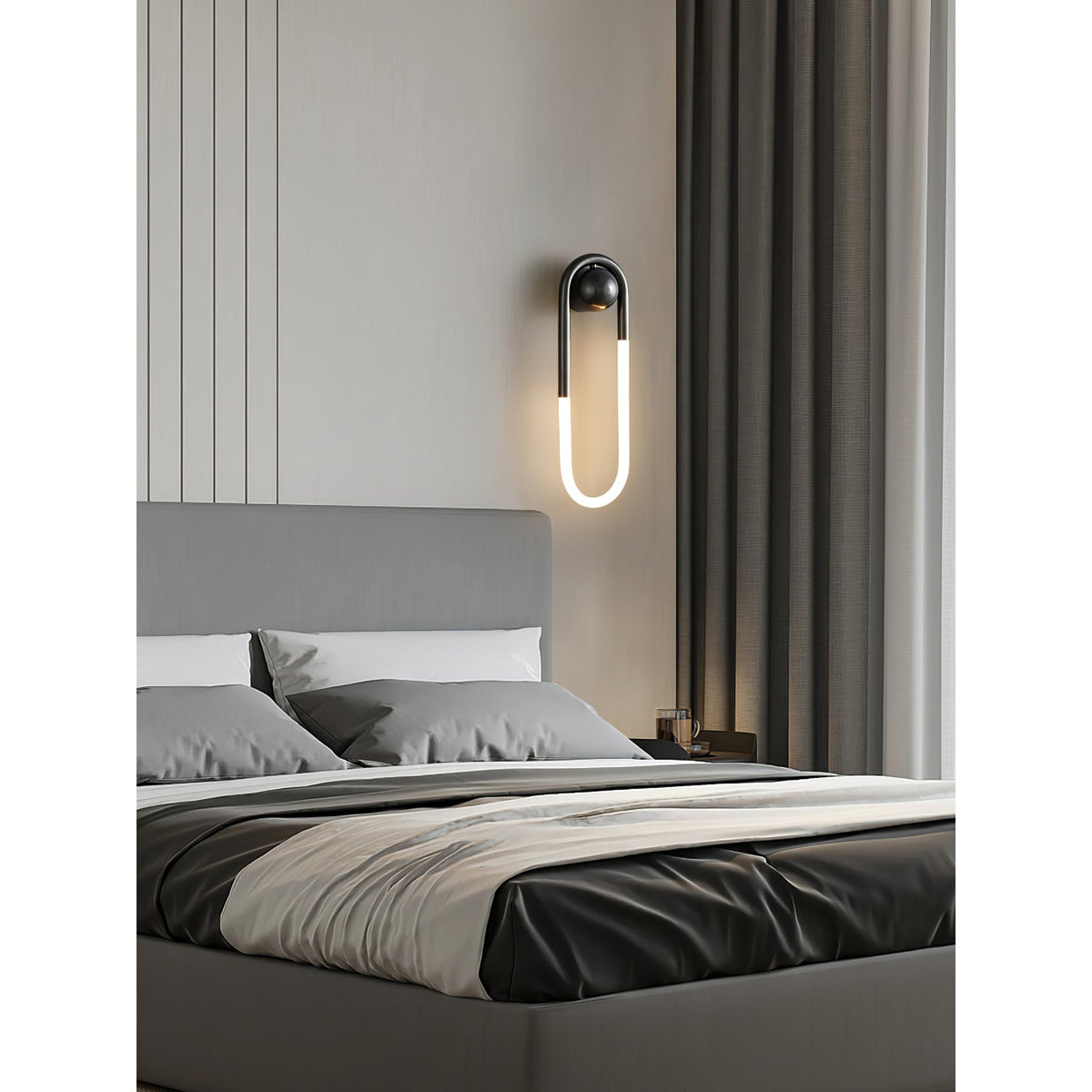 Lámpara de pared ovalada con tubo acrílico