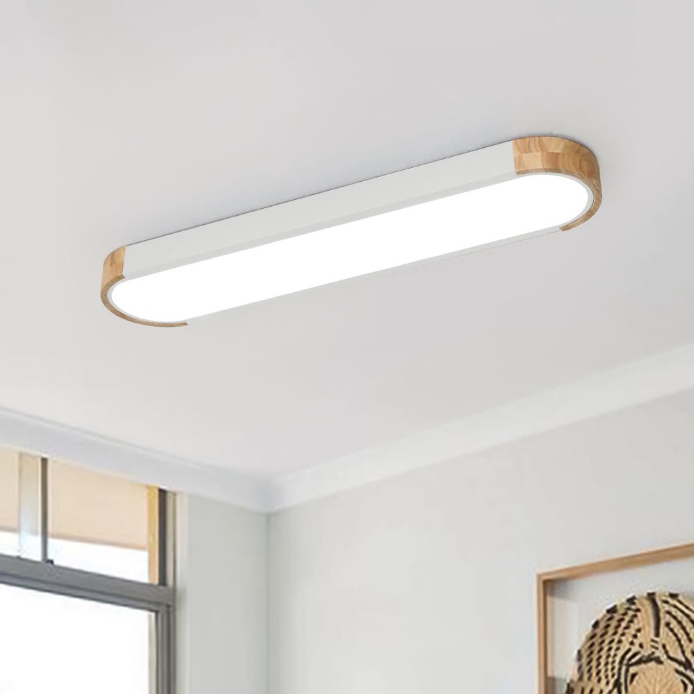 Lámpara de techo LED ovalada de madera minimalista Ovalyn
