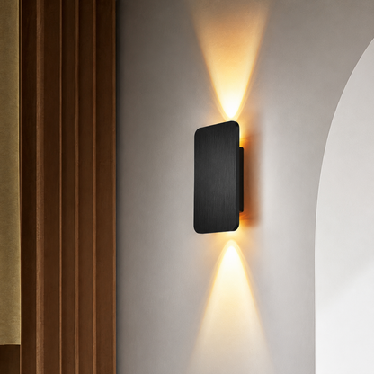 Lámpara de pared LED metálica rectangular
