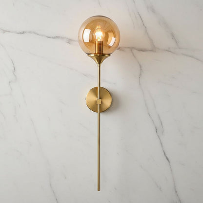 Lámpara de pared Velmira con globo de vidrio de estilo mid-century