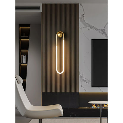 Lámpara de pared ovalada con tubo acrílico