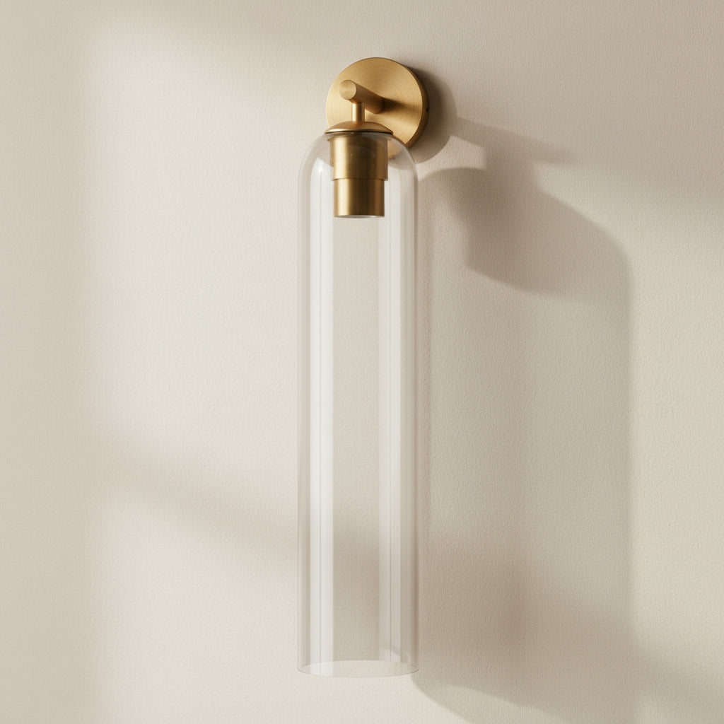 Aplique de pared cilíndrico de vidrio minimalista Lumessa