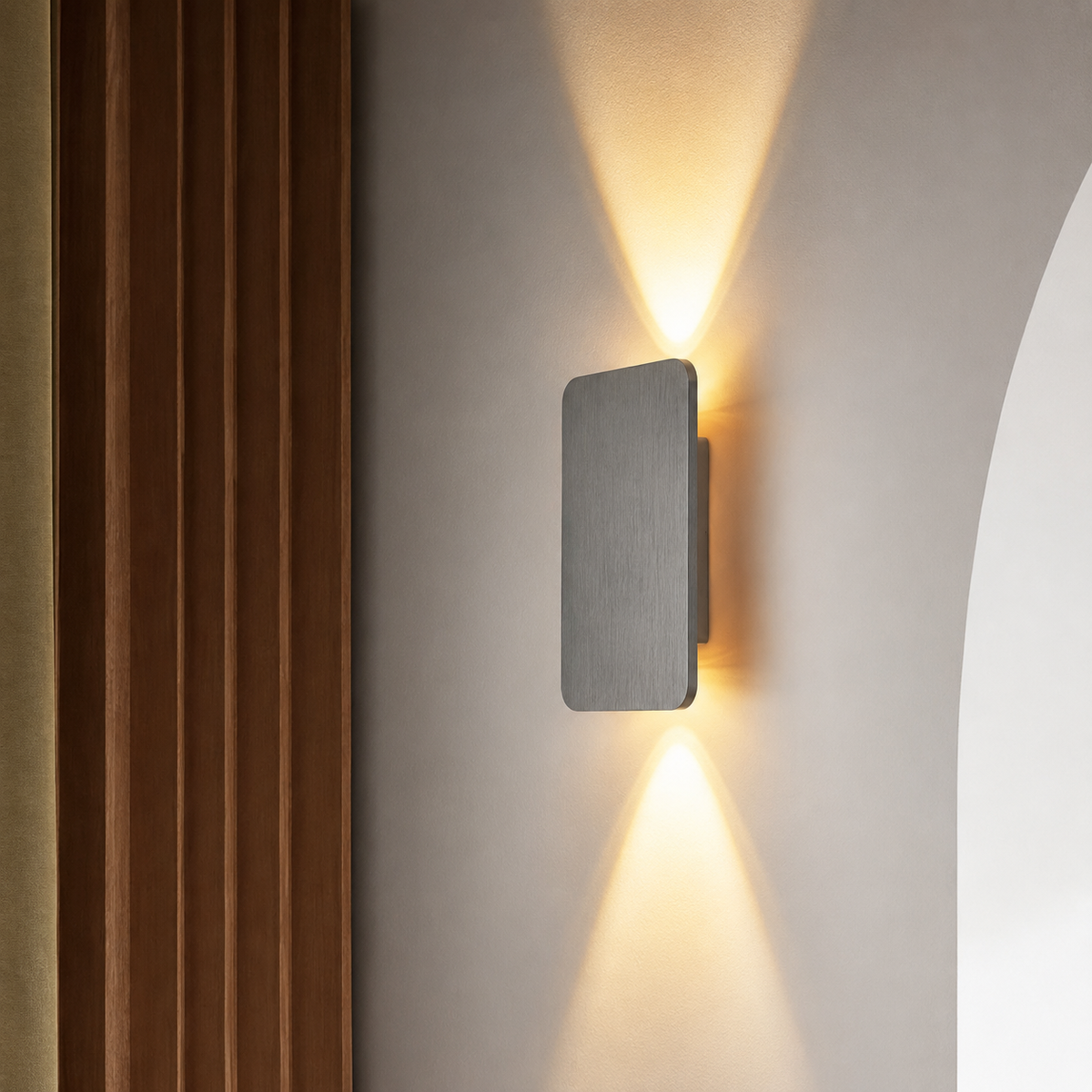 Lámpara de pared LED metálica rectangular