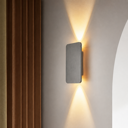 Lámpara de pared LED metálica rectangular