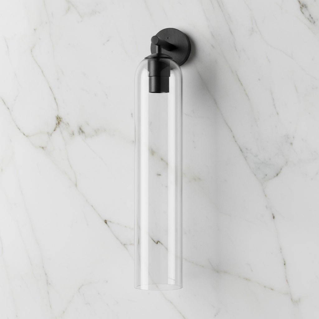 Aplique de pared cilíndrico de vidrio minimalista Lumessa