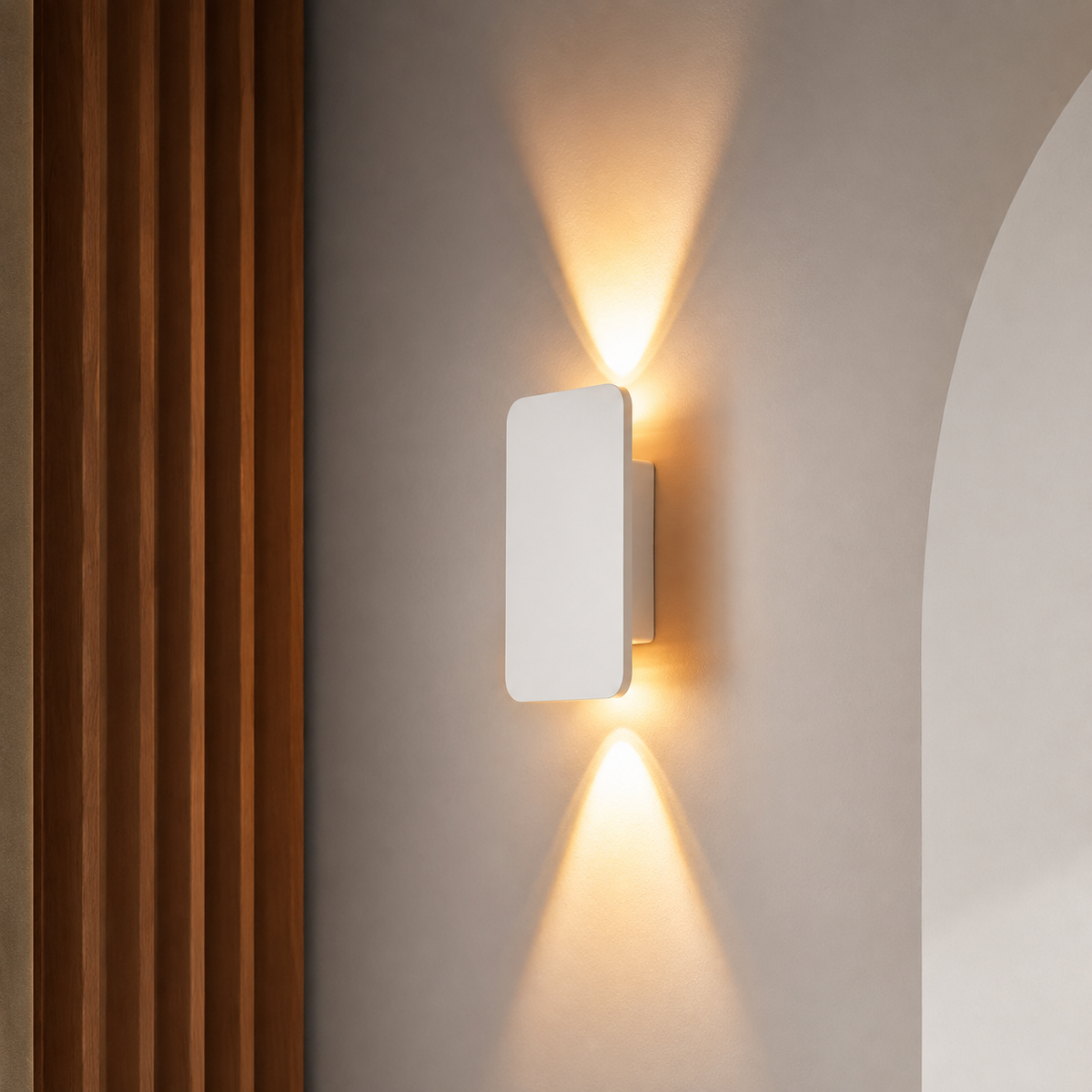 Lámpara de pared LED metálica rectangular