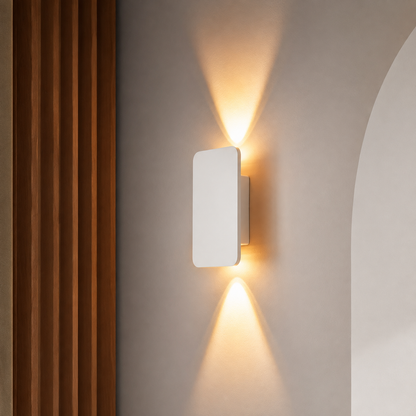 Lámpara de pared LED metálica rectangular