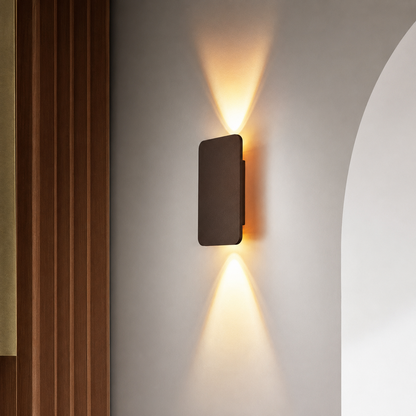 Lámpara de pared LED metálica rectangular