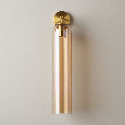 Aplique de pared cilíndrico de vidrio minimalista Lumessa