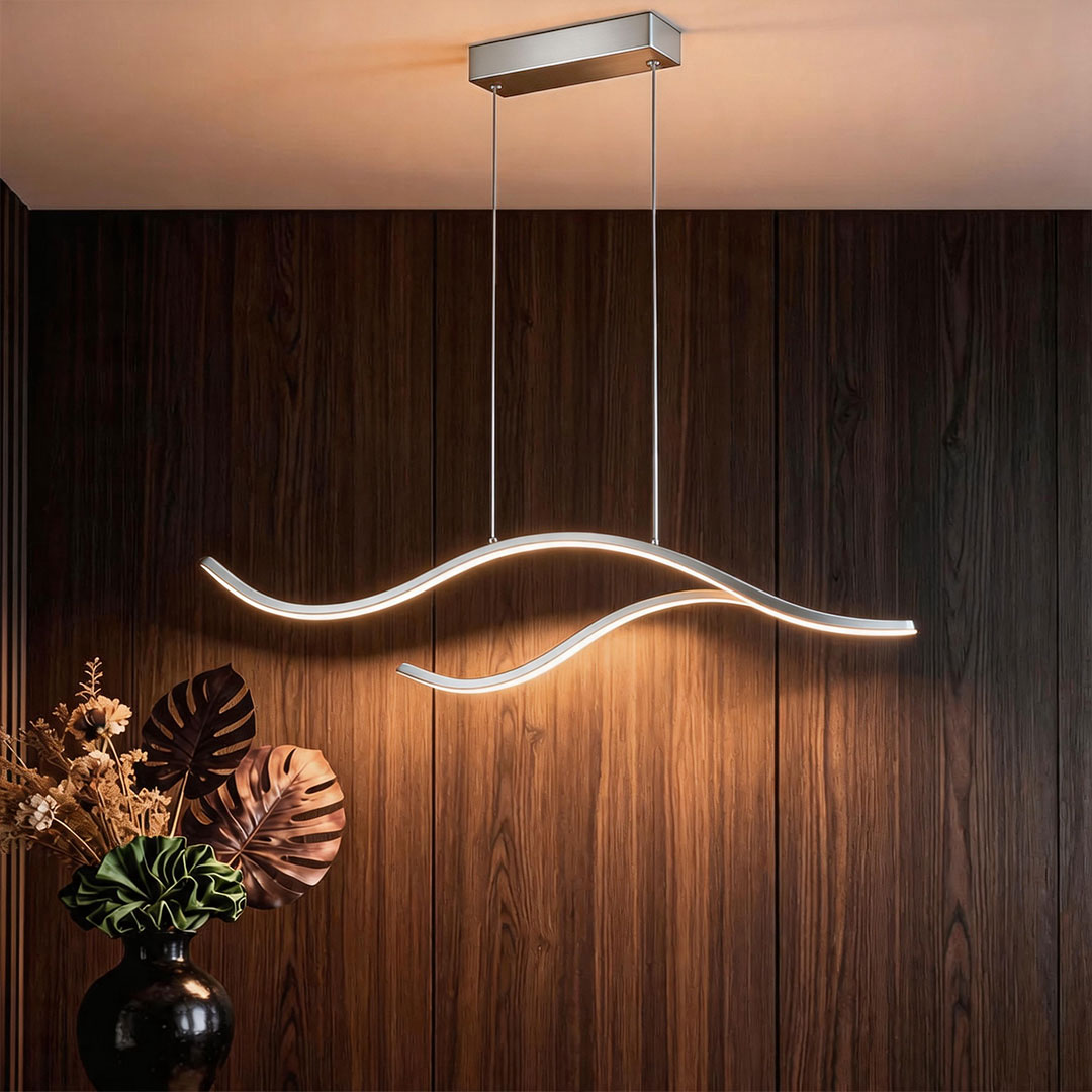 Lámpara colgante LED con cinta ondulante