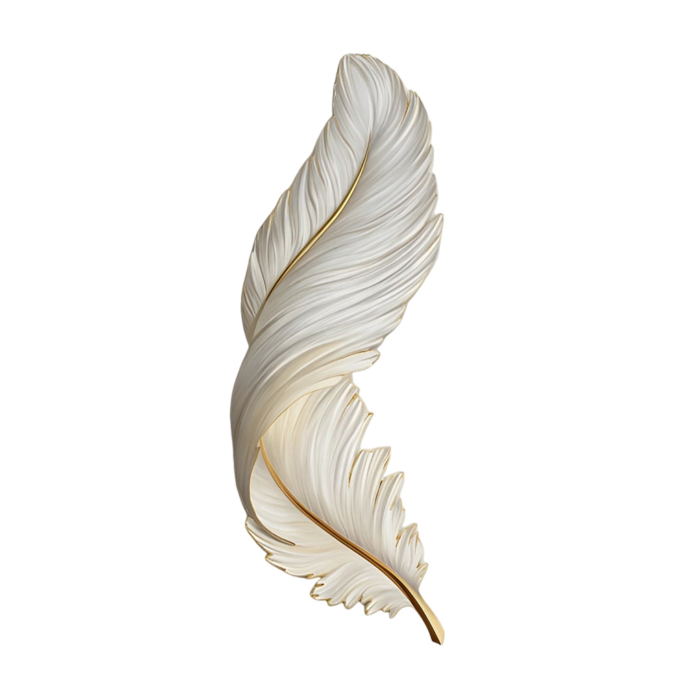 Lámpara de pared LED con diseño de pluma esculpida