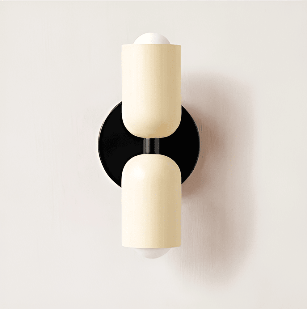 Lámpara de pared de hierro estilo Bauhaus Miravel en forma de cápsula