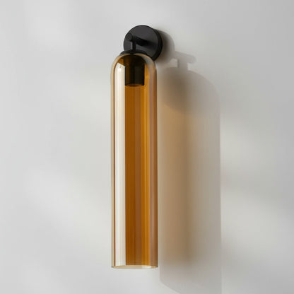 Aplique de pared cilíndrico de vidrio minimalista Lumessa