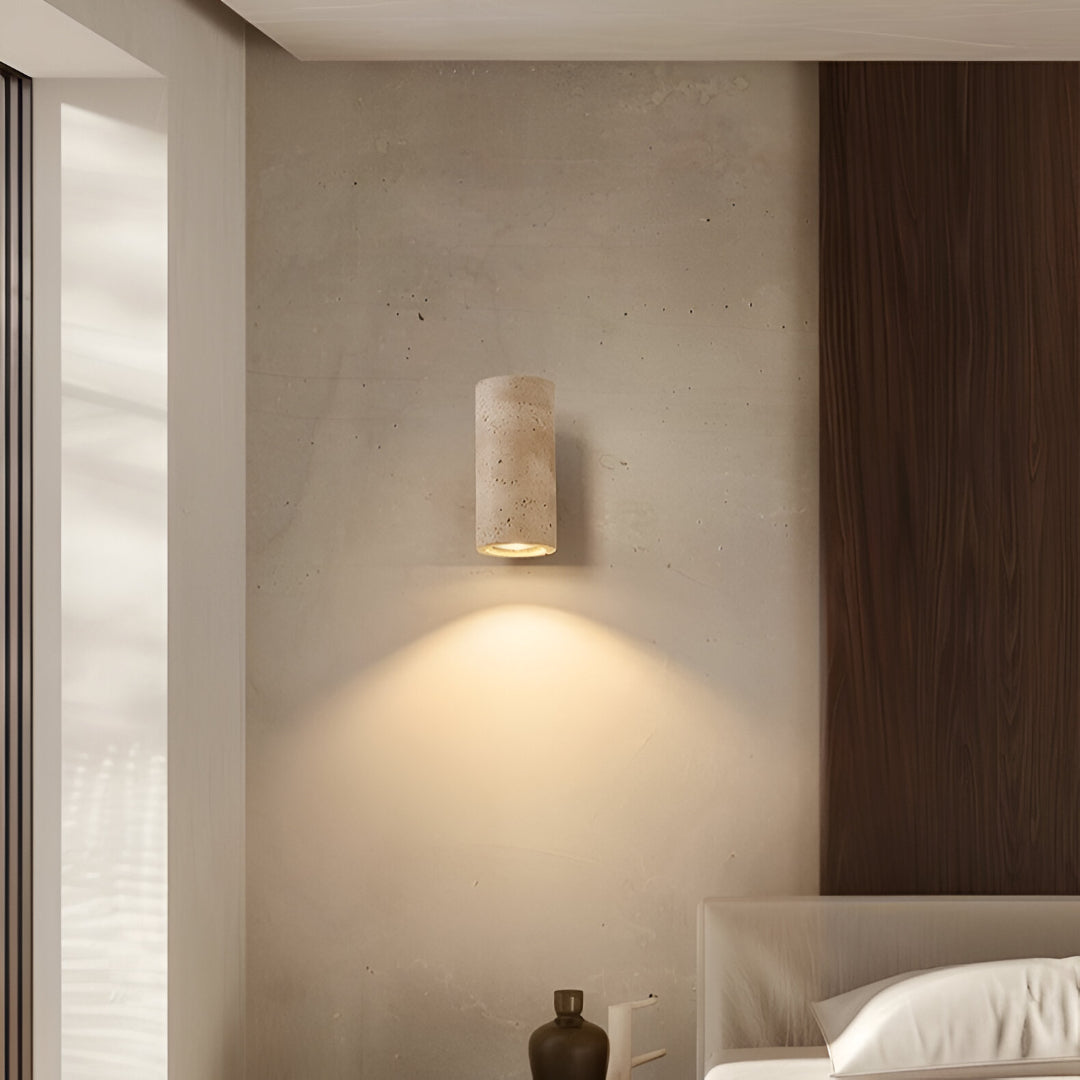 Aplique de pared Torvela Japandi de travertino