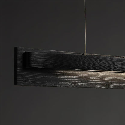 Lámpara de araña LED lineal de madera