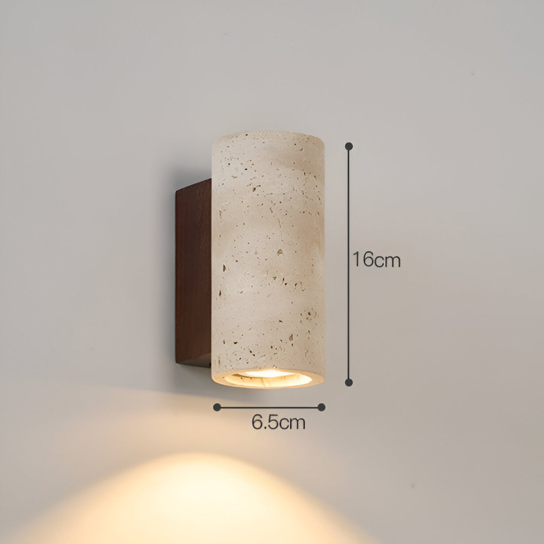 Aplique de pared Torvela Japandi de travertino