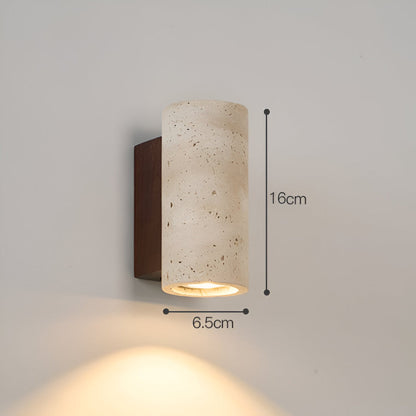 Aplique de pared Torvela Japandi de travertino