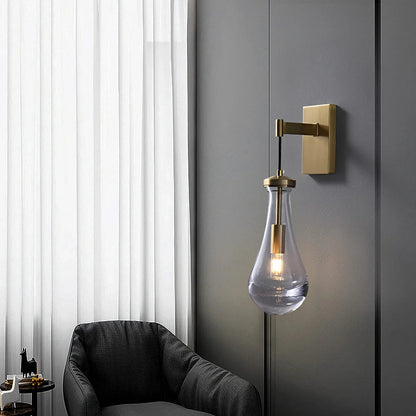 Lámpara de pared de vidrio en forma de lágrima